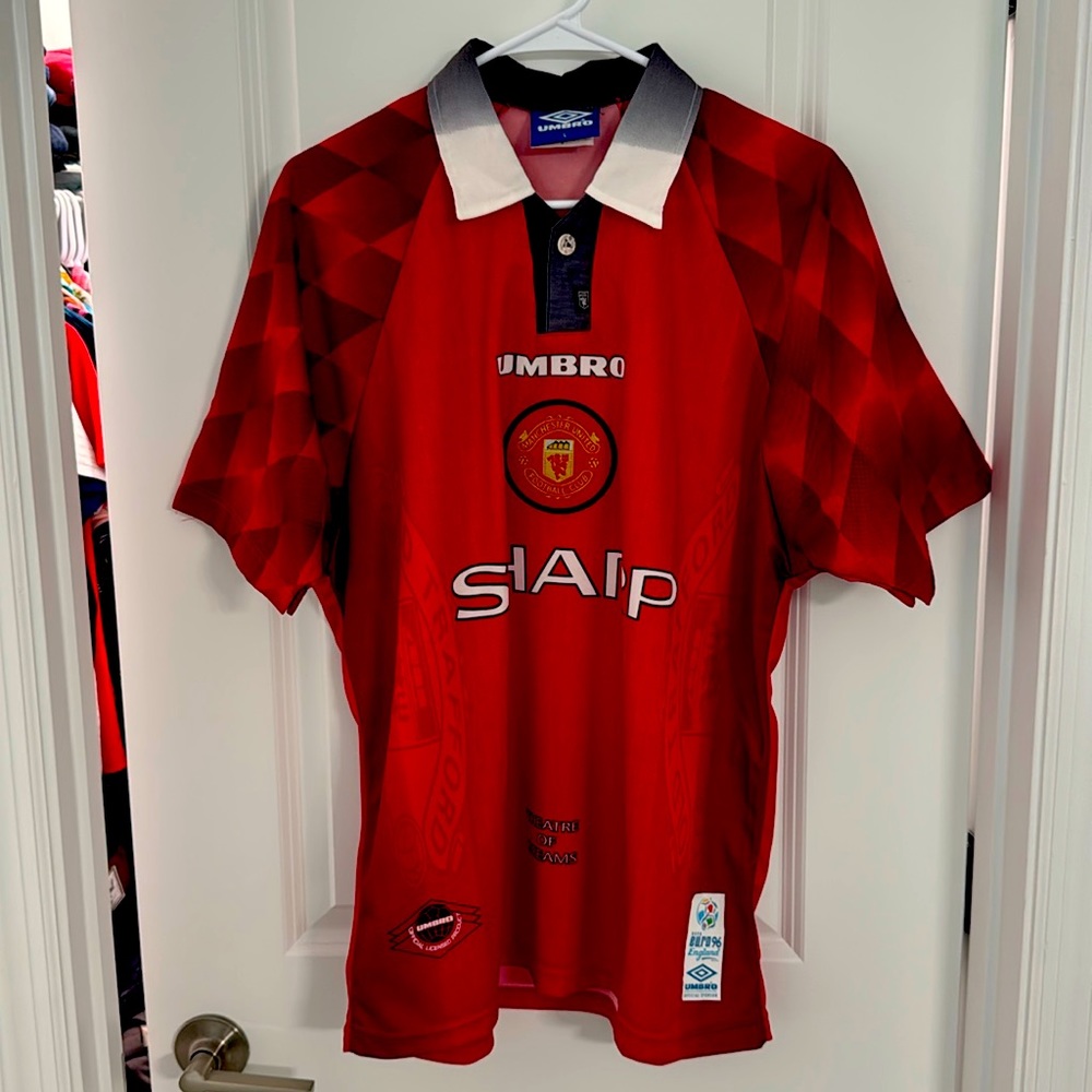 1996 England UEFA Euro soccer jersey.
